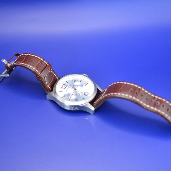 Mens Invicta I-Force Silver and Brown Watch with Leather Strap in Box Model 0765 - Picture 5 of 6